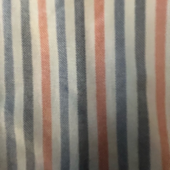 CHAPS CLASSIC FIT OXFORD SHIRT SIZE XXL 
BLUE/ SALMON COLORED STRIPES. BRAND NEW - Picture 5 of 7